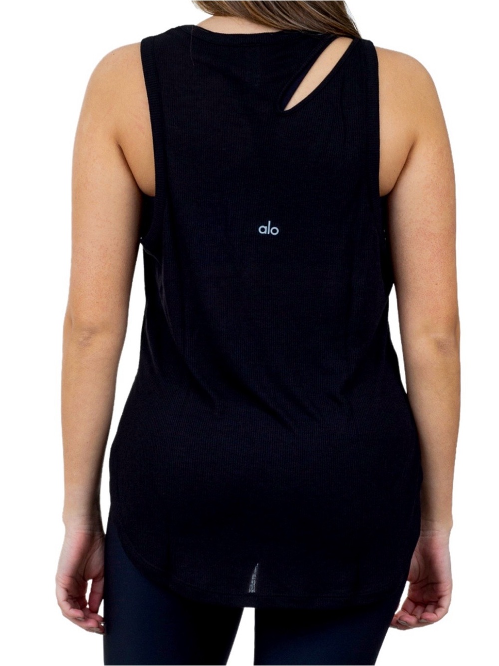 ALO Yoga Black Racerback Cutout Tank